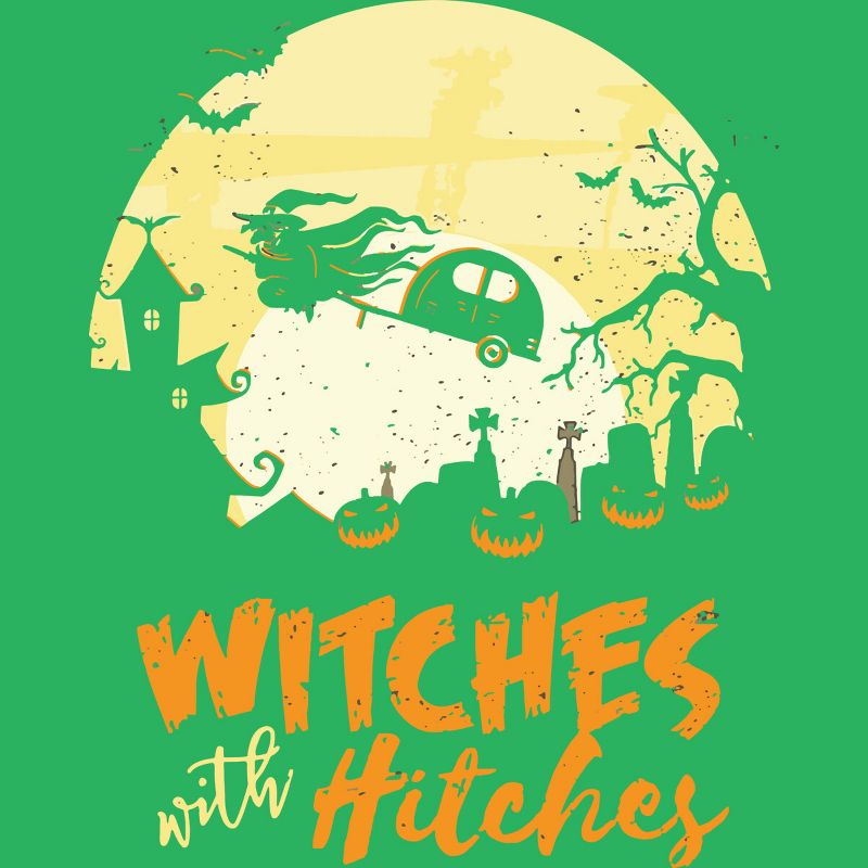 Women's Design By Humans Halloween Camping Witches Hitches Funny By RedBirdLS Racerback Tank Top, 2 of 4