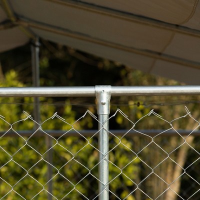 Large Outdoor Galvanized Steel Dog Kennel with Roof