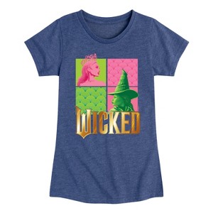 Girls' - Wicked - Glinda and Elphaba Logo Fitted Short Sleeve Graphic T-Shirt - 1 of 4