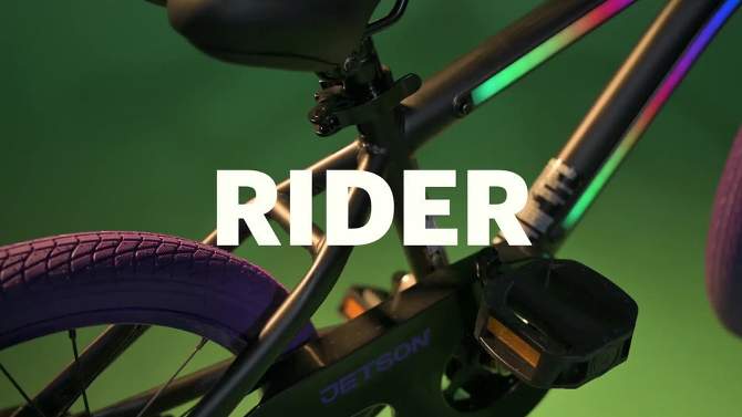 Jetson Light Rider 16&#34; Kids&#39;  Light Up Bike - Black/Purple, 2 of 13, play video
