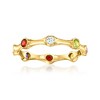 Ross-Simons 0.41 ct. t.w. Multi-Gemstone Studded Ring in 18kt Gold Over Sterling - 4 of 4