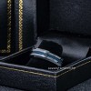 Jewelry Avalanche 6mm Beveled Black & Blue IP Grooved Tungsten Carbide Men Women Wedding Band - 4 of 4