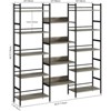 Coolmee Triple Wide 5 Tier Bookcases and Bookshelves, Adjustable Industrial Metal Frame BookShelf with 14 Open Shelves for Bedroom Living Room - 2 of 4