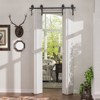 30-96 inch Bi-Folding Sliding Barn Door Hardware Track Kit, 3.3-8 FT Black Roller Kit for 2 Doors, J Shape(No Door) - 2 of 4