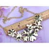 Alilang Gold Tone Multicolor Enamel Floral Statement Necklace with Pearl and Crystal Accents - 2 of 4