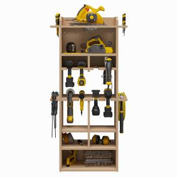 Benford 48" Extra Large Vertical Wall Mount Tool Organizer, Raw Board