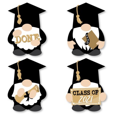 Big Dot of Happiness Grad Gnomes - DIY Shaped 2021 Graduation Party Cut-Outs - 24 Count