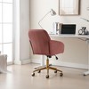 Modern Home Office Desk Chair, Armless Cross Legged Office Desk Chair, Fabric Padded Modern Swivel Height Adjustable for Home Office-The Pop Home - 4 of 4