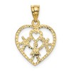 Black Bow Jewelry 14k Yellow Gold Heart and Family Pendant, 16mm (5/8 inch) - 3 of 4