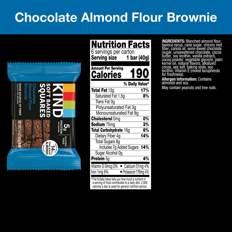 KIND Soft Baked Squares Chocolate Almond Flour Brownie &#8211; 6ct/8.46oz, 4 of 7