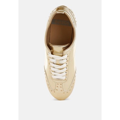 Женские кроссовки Rag & Co Womens Yorika Studded Metallic Pleather Sneakers 5 — фото 4