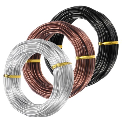 Unique Bargains Aluminum Gardening Bonsai Training Wire 3 Rolls