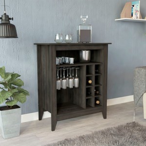 FURNIinspire Wine Racks Bar Cabinet, Wine Cabinet, Sideboard Kitchen Cupboards With Open Shelf, Wine Rack, Brown, 17.7"*32.5"*37.07" - 1 of 4