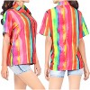 HAPPY BAY Women's Button Down Blouses Short Sleeve Vacation Tops Casual Summer Hawaiian Beach Holidays Outdoor Funky Shirt for Womens - 3 of 4