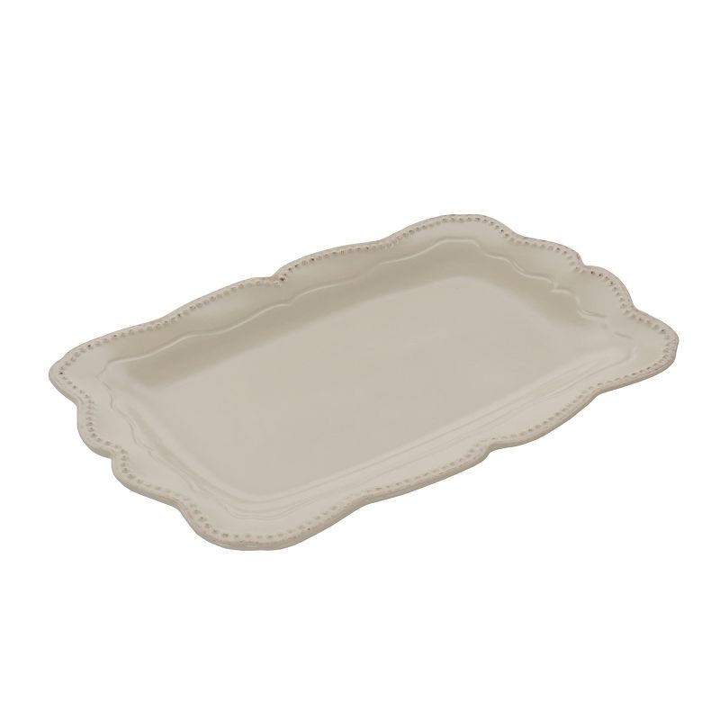 Gibson 14 Inch Stoneware Rectangle Platter in Sand, 1 of 5