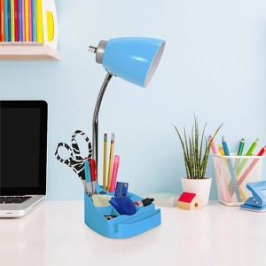 Creekwood Home Sleek Essentials 18.5" Flexible Coordinating Desk Lamp with USB Port and Storage - 1 of 4