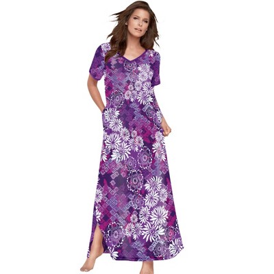 Dreams & Co. Plus Size Petite Long T-Shirt Lounger
