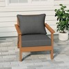 WestinTrends Avalon Teak Outdoor Modern HDPE Patio Club Chair with Deep Seat Cushions - 2 of 4