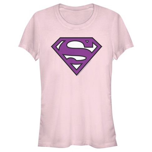 Elementair Metafoor noot Junior's Superman Classic Purple Logo T-shirt - Light Pink - Small : Target