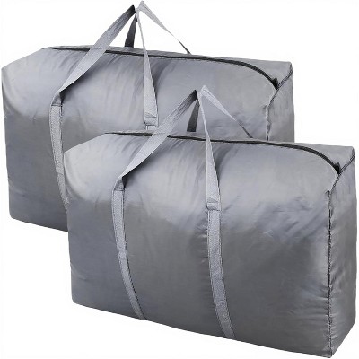100L Extra Large Storage Bags, Big Moving Bags with Strong Zippers & Carrying Handles, Packing Bags for Moving, Storage (Gray, 2 Pack)