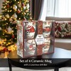 Fancy Farmhouse Holiday Set of 4 Ceramic Mugs with Real Gold Trim, Rustic Christmas Kitchen Coffee Cup Decoration| OrnamentallyYou - 3 of 4