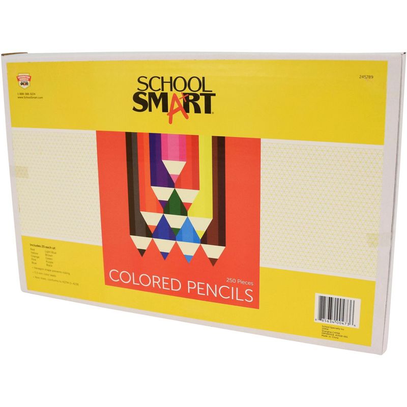 School Smart Colored Pencils, Assorted Colors, Pack of 250, 4 of 12