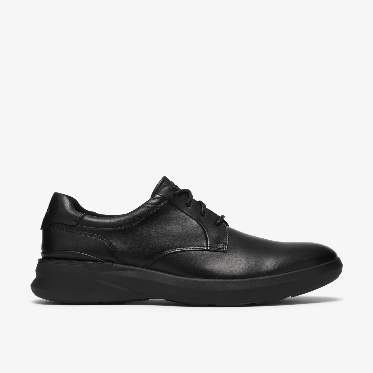 Clarks Mens Code Hybrid Plain Black Smooth Shoes