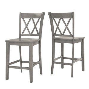 South Hill X Back 24 in. Counter Chair (Set of 2) Gray - Inspire Q