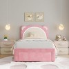 Kids Bed Frame, Upholstered Platform with Adjustable Headboard & LED, Wooden Slats, No Box Spring - 4 of 4
