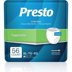Presto Absorbency Underwear, XL, 58 in. to 68 in. White (Case of 56) - 1 of 3