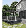 10x10 Ft Outdoor Pergola, Heavy-Duty Aluminum Pergola with with Retractable Canopy, Sun Shade Shelter for Patio Backyard, Grey Frame + Khaki Canopy - 4 of 4