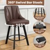 Gikpal Swivel Bar Stools with Backs, 24" Counter Height Bar Stools, Fabric Upholstered Counter Bar Stools with Solid Wood Legs for Kitchen Island - 4 of 4