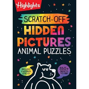 Scratch-Off Hidden Pictures Animal Puzzles - (Highlights Scratch-Off Activity Books) (Spiral Bound)