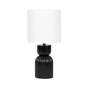 Kate and Laurel Marley Modern Mango Wood Ribbed Bedside Table Lamp - 1 of 4