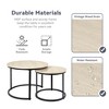 FONTOI Round Nesting Coffee Table Set of 2 Side Table for Living Room Multi-functional Side Table with Metal Frame Bedroom, Beige, 26.77"*25.59"*4.33" - 4 of 4