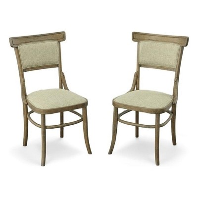 Carolina Living Diana Dining Chair - Set of 2 - Vintage Walnut - Peppered Upholstery