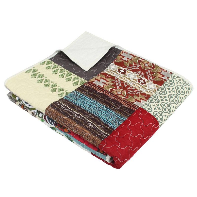 Greenland Home Fashions Renee Upcycle Luxurious Ultra Soft Cotton Throw Blanket Multicolor 50" x 60", 1 of 5