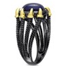 EVERLY JEWELRY | Black Rhodium Plated Yellow Plated Sterling Silver 6ct TGW Lapis Gothic Men's Ring - image 2 of 4