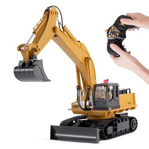 SUGIFT Remote Control Excavator Toy, 11-Channel RC Excavator Toys for Boys 8+ Kids Adults Construction Vehicles Christmas Birthday Gift - 1 of 4