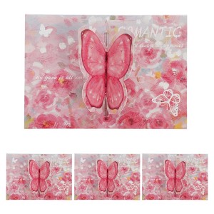 Unique Bargains Greeting Cards Butterfly Pattern for All Occasion 4 Pcs - 1 of 4