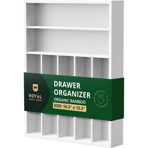 Expandable Silverware Drawer Organizer 7-9 Slots - Bamboo Utensil Organizer 17.5 x 13.5 - 20 - Royal Craft Wood - 1 of 4