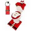 5 Pieces Christmas Theme Bathroom Decoration Set w/Toilet Seat Cover, Rugs, Tank Cover, Toilet Paper Box Cover and Santa Towel for Xmas Indoor D¨¦cor - 2 of 2