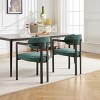 Mid-Century Modern Dining Arm Chairs Set of 2,Upholstered Accent Kitchen Chairs with Black Metal Legs-Baofuwish - 3 of 4