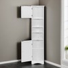 67"Tall Narrow Corner Cabinet for Bathroom, Multi-Functional Storage Cabinet with Doors and Shelves - Leovsnove - 2 of 4