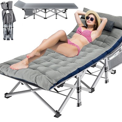 Musment Folding Bed Cot with Pillow, 2 Sided Mattress Heavy Duty Folding Sleeping Cot Guest Bed