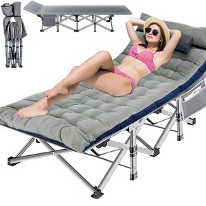 Musment Folding Bed Cot with Pillow, 2 Sided Mattress Heavy Duty Folding Sleeping Cot Guest Bed - 1 of 4