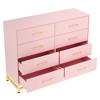 Pink 6-Drawer Tall Dresser ¨C 28.7" H Space-Saving Storage Organizer with Soft-Close Glides & Anti-Tip Kit for Bedroom & Closet - 2 of 4