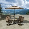 Mondawe 5 Pieces Outdoor Patio Dining Set with 48 in W Round Dining Table and 4 Swivel Rocking Chairs - 3 of 4