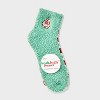 Women's Embroidered 2pk Cozy Ankle Socks - 2 of 3