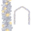 vidaXL 66ft Indoor and Outdoor White Christmas Garland with LED Lights - Versatile Use with Four Lighting Effects - 2 of 4